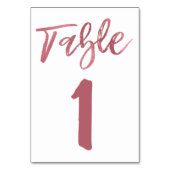 Roos Gold Foil Script Tabel Nummer Kaart (Voorkant)