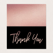 Roos Gold Foil Script Weddenschap Hartelijk dank Visitekaartje (Buitenkant ongevouwen)