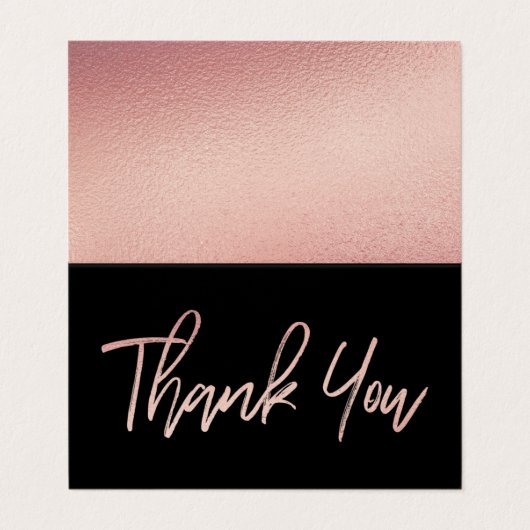 Roos Gold Foil Script Weddenschap Hartelijk dank Visitekaartje (Buitenkant ongevouwen)