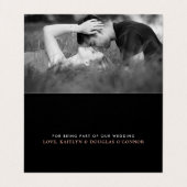 Roos Gold Foil Script Weddenschap Hartelijk dank Visitekaartje (Binnenkant ongevouwen)