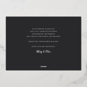 Roos Gold Foil Script Weduwfoto Hartelijk dank Folie Uitnodiging (Achterkant)