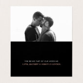 Roos Gold Foil Script Weduwfoto Hartelijk dank Visitekaartje (Binnenkant ongevouwen)