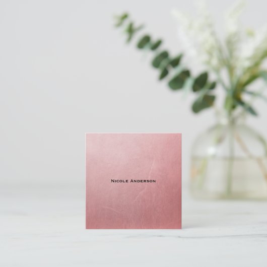 Roos Gold Foil Shine Girly Salon Minimale Grafisch Vierkante Visitekaartje (Staand voorkant)