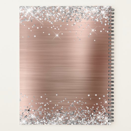 Roos Gold Foil Silver Glitter Style Monogram Planner (Achterkant)