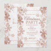 Roos Gold Foil Sneeuwvlokken Kerstfeest Kaart (Voorkant / Achterkant)