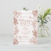 Roos Gold Foil Sneeuwvlokken Kerstfeest Kaart (Staand voorkant)