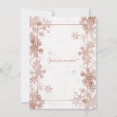 Roos Gold Foil Sneeuwvlokken Kerstfeest Kaart (Achterkant)