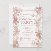 Roos Gold Foil Sneeuwvlokken Kerstfeest Kaart (Voorkant)