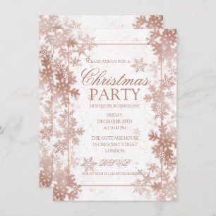 Roos Gold Foil Snowflakes kerst Kaart