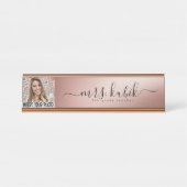 Roos Gold Foil - Speciaal Afbeelding - Desk Name B Bureau Naambordje (Voorkant)