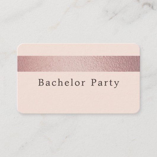 Roos Gold Foil Stripe, Bachelor Party Ticket (Voorkant)