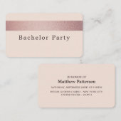 Roos Gold Foil Stripe, Bachelor Party Ticket (Voorkant / Achterkant)