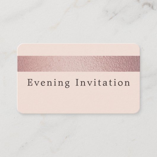 Roos Gold Foil Stripe, Evening Event Ticket Invite (Voorkant)