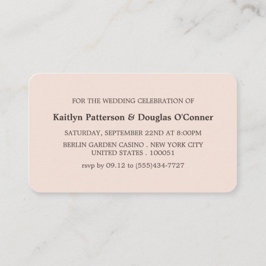 Roos Gold Foil Stripe, Evening Event Ticket Invite (Achterkant)