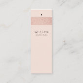 Roos Gold Foil Stripe op Blush Pink Gift Labels (Voorkant)