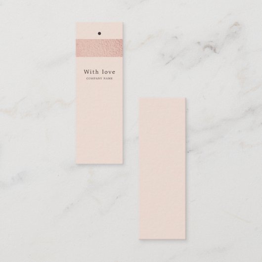 Roos Gold Foil Stripe op Blush Pink Gift Labels (Voorkant / Achterkant)