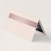 Roos Gold Foil Stripe Photo Save the Date Card Visitekaartje (Achterkant)