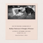 Roos Gold Foil Stripe Photo Save the Date Card Visitekaartje (Binnenkant ongevouwen)