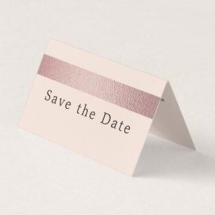 Roos Gold Foil Stripe Photo Save the Date Card Visitekaartje