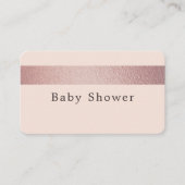 Roos Gold Foil Stripe, roze Baby shower Ticket (Voorkant)
