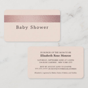 Roos Gold Foil Stripe, roze Baby shower Ticket