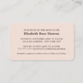 Roos Gold Foil Stripe, roze Baby shower Ticket (Achterkant)