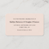 Roos Gold Foil Stripe, sla de datum Kaart op Visitekaartje (Achterkant)