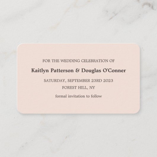 Roos Gold Foil Stripe, sla de datum Kaart op Visitekaartje (Achterkant)