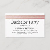 Roos Gold Foil Stripes Bachelor Party Ticket (Voorkant)