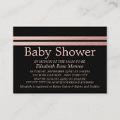 Roos Gold Foil Stripes, Black Baby shower Ticket (Voorkant)
