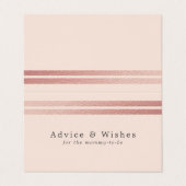 Roos Gold Foil Stripes | Blush roze advieskaarten Visitekaartje (Buitenkant ongevouwen)