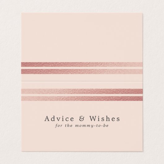 Roos Gold Foil Stripes | Blush roze advieskaarten Visitekaartje (Buitenkant ongevouwen)