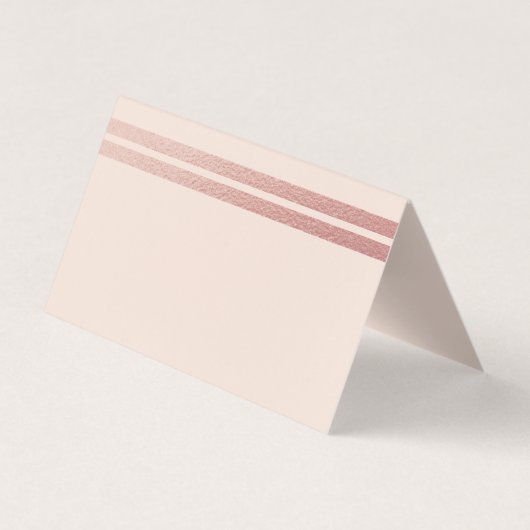 Roos Gold Foil Stripes | Blush roze advieskaarten Visitekaartje (Achterkant)