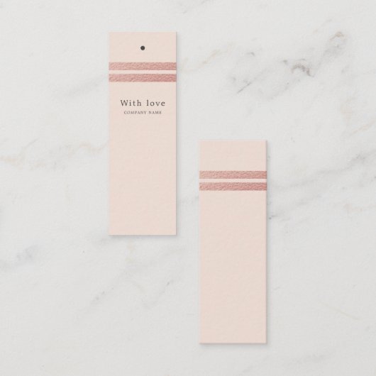 Roos Gold Foil Stripes | Blush roze Labels (Voorkant / Achterkant)