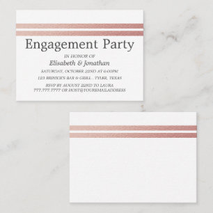 Roos Gold Foil Stripes Engagement Party Ticket