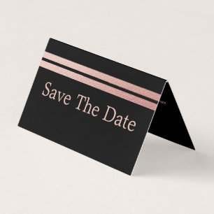 Roos Gold Foil Stripes, foto Save the Date Card Visitekaartje