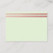 Roos Gold Foil Stripes | Munt Green Advice Cards Informatiekaartje (Achterkant)
