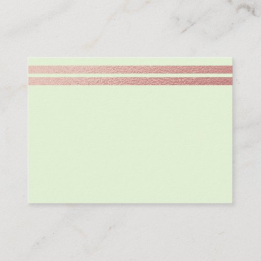 Roos Gold Foil Stripes | Munt Green Advice Cards Informatiekaartje (Achterkant)