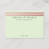 Roos Gold Foil Stripes | Munt Green Advice Cards Informatiekaartje (Voorkant)