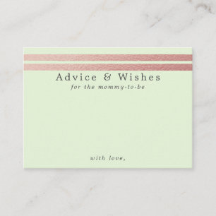Roos Gold Foil Stripes Munt Green Advice Cards Informatiekaartje