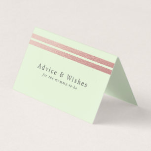 Roos Gold Foil Stripes Munt Green Advice Cards Visitekaartje