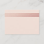 Roos Gold Foil Stripes, roze Baby shower Ticket (Achterkant)