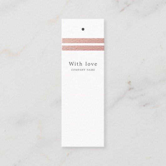 Roos Gold Foil Stripes | Witte Labels (Voorkant)