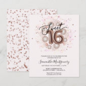 Roos Gold Foil Sweet 16 Balloons - Begrotingsuitno (Voorkant / Achterkant)