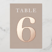 Roos Gold Foil-tabelnummer Folie Uitnodiging (Voorkant)