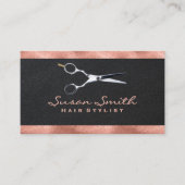 Roos Gold Foil Trim | Leder | Schaar Visitekaartje (Voorkant)