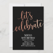 Roos Gold Foil , verjaardagsfeestdag Kaart (Voorkant)