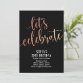 Roos Gold Foil , verjaardagsfeestdag Kaart (Staand voorkant)