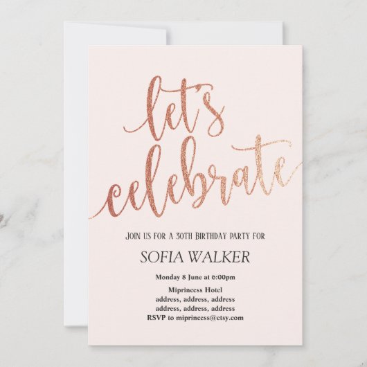 Roos Gold Foil , verjaardagsfeestdag Kaart (Voorkant)