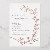 Roos Gold Foil Vine Scroll Vrijgezellenfeest Folie Uitnodiging (Voorkant)